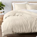 Bare Home Flannel Duvet Cover and Sham Set - Full/Queen - 100% Cotton, Velvety Soft Heavyweight, Double Brushed Flannel (Full/Queen, Sand)