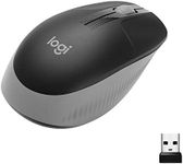 Logitech Wireless Mouse M190 - Full Size Ambidextrous Curve Design, 18-Month Battery with Power Saving Mode, Precise Cursor Control & Scrolling, Wide Scroll Wheel, Thumb Grips - Mid Grey