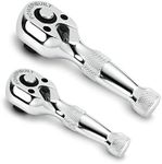 Powerbuilt 640927 Two-Piece 0.6cm and 1cm Stubby Ratchet Set