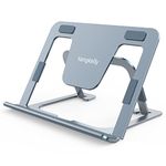 Tablet Stand Foldable and Adjustable, Aluminum Alloy Desktop Holder Stands Dock for iPads 7 to 12.9, Foldable Mobile Phones, Surfaces etc (Gray)