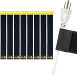 Selfie Straps by Wrap-It Storage, 12-inch (8-Pack), Black - Stretchy Hook and Loop Cord Organizer that Stays Attached to Cord for Electrical Cable Management and Organization