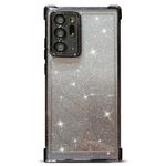 Lcenbk for Samsung Galaxy Note 20 Ultra 5g Phone Case, Luxury Plated Edge Bling Gradient Glitter Camera Lens Protector Cover Soft Silicone Shockproof Protective Clear Bumper (Black)