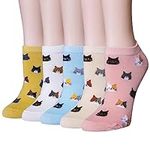 Justay 5 Pairs Womens Cute Cat Sock