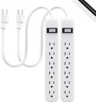 GE 6-Outlet Power Strip, 2 Pack, 1.