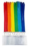 12 Pack Lanyards with Waterproof Transparent Card Holders - Available in Rainbow Mix & Solid Colors (Miticolor 6, 12 Pack)