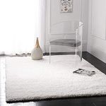 Urban Modern Decor Featuring Soft Shaggy Carpet & Rug for Your Bedroom and Livingroom [Size-6x6 feet(Round) & Color-White].