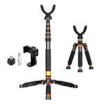 Hunting Monopod Shooting Stick Tripod Stand Gun Rifle Shooting Rest Aluminum 21"-67" Shooting Tripod with 360° Rotating V Yoke Head for Hunting, Shooting, and Outdoors - Orange