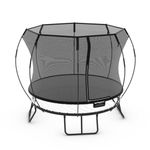 Springfree Trampoline Kids Round Trampoline w/Safety Enclosure Net and SoftEdge Jump Bounce Mat for Outdoor Backyard Bouncing (Compact Round (8ft))