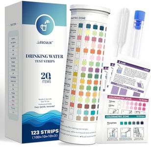 20 in 1 Water Tester for Drinking Water, Well Water Testing Kit, Suitable for Household Tap Water, Natural Water Quality Testing, Can Detect Water Hardness, Chlorine, Lead, Ph, Etc. (123 Test Strips)