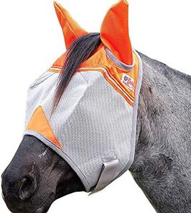 Cashel Crusader Horse Fly Mask with Ears for Charity, Orange, Warmblood
