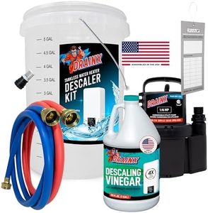 DrainX Tankless Water Heater Flushing Kit Includes Pump, Hoses, 5-Gallon Bucket, Concentrated Vinegar, and Replacement Filter for Rinnai Systems