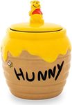 Silver Buffalo Disney Winnie the Pooh Honey "Hunny" Pot Sculpted 3D Hand Painted Ceramic Snack Cookie Jar (Small)