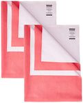 Amazon Brand - Solimo Cotton Baby Water Resistant Large Size Dry Sheet (140Cm X 100Cm, Dark Pink, Set Of 2)