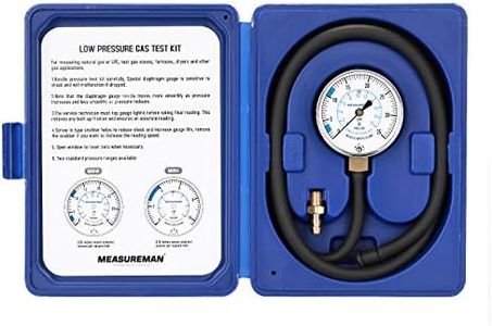 MEASUREMAN Natural Gas or LP Gas Manifold Pressure Test Kit, 0-35 "W.C., 1/4"NPT, 40" Length Hose