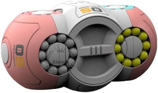 Rotating Puzzle Toy, 8-Sided Rotating Magic Beans Cube, Stress Relief Rotating Bead Puzzle Game for Kids, Rotating Fidget Spinner Toy for Birthday Gift for Boys & Girls (Orchid Pink)