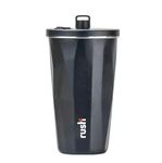 rush Vacuum Insulated Portable Stainless Steel Tumbler with Retractable Straw for Coffee, Juices, Iced & Hot Drinks | Leak-Proof with Twist-Off Lid | Hot & Cold | 600 ml | Black