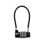 NBYT Steel Cable Rope 4-Digit Combination Padlock, Cabinet Door Handle Padlock,diameter3/16, length7，Suitable for Lockers, File Cabinets, Wardrobes, Small Fences, Small Sheds, Pet Door Locks.