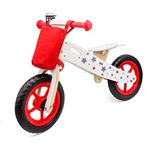 G4RCE HYGRAD® Wooden Balance Bike Kids Running Walking Lightweight Training Bikes + Bell & Basket (Red)