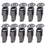 Black Spring Hasp, 10 Pcs Stainless Steel Spring Hasp, Toggle Latch Catch Clamp for Wooden Case Toolboxes, Cabinet Boxes, Drawer, Toolbox (Black)