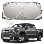 XHRING Windshield Sun Shade Sunshade for GMC Sierra 1500 2500 HD 3500 HD Truck Yukon Acadia Crew Cab Double Elevation AT4 SLE SLT Limited XL Denali Ultimate Accessories, Car Window Sun Visor Shield