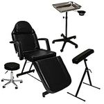 InkBed Tattoo Bed Package: Tattoo Bed, Artist Chair, Mobile Chrome Work Tray & Arm Bar (Compact)