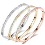 Shining Diva Fashion Latest Stylish 3 Pcs Combo Stainless Steel Bangle Gift Bracelet for Women and Girls (cmb308_15834_15835_15836)(Multicolor)