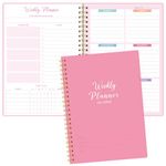 Weekly Planner Undated A5 Diary To Do List Notebook With Habit Tracker For Work,Study,Academic,52 Pages