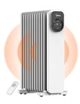 Midea Oil Filled Radiator, 11 Fins Electric Oil Heater with Remote Control & LED Touch Screen - Efficient Heating, Overheat & Tip-Over Protection, 24h Timer, Quiet, Digital Thermostat, 2300W