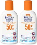 Safe Sea SPF50+ lotion 4oz. Safe Sea Anti-Jellyfish Sting Protective Lotion Sunscreen, reduce Sea Lice Stings, JellyFish Stings and Fire Corals. Eco-friendly and Reef-Safe Sunscreen (50-SPD 2 Pack)