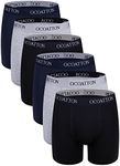 OCOATTON Men's Underwear Cotton Boxer Briefs Big and Tall 6-Pack, 2black+2blue+2gray, 4X-Large Big Tall