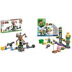 LEGO 71390 Super Mario Reznor Knockdown Expansion Set, Collectible Buildable Game Toy for Kids & 71387 Super Mario Adventures with Luigi Starter Course Toy, Interactive Figure and Buildable Game Set