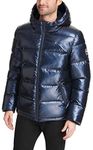 Tommy Hilfiger Men's Classic Hooded Puffer Jacket (Standard and Big & Tall), Pearlized Navy, Medium