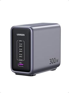 UGREEN Nexode 300W GaN USB C Charger, 5-Port Desktop Charging Station Compatible with MacBook Pro/Air, Dell XPS, iPhone 17/16/15 Series, Galaxy S25/S24, Pixel 10/9, iPad Air/Pro, Steam Deck