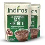 Indira’s Ragi Huri Hittu - Teens & Kids Special, Popped Ragi Flour with Cashew Nuts, Malt, Spices (400g, Pack of 2), Ragi Malt Mix, Instant Ragi Porridge Mix, Ragi Laddu Mix