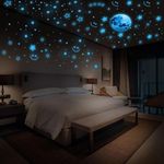 RMD Traders Glow in The Dark Vinyl Fluorescent Night Glow Stickers in The Dark Star Space Wall Stickers | Radium Stickers for Bedroom R- NightGlow Radium Sheet,Multicolour. (5)