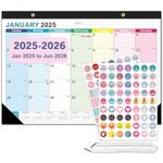 Desk Pad Calendar 2025-2026 Academic Year, Large Family Monthly Calendar for Desk and Wall Calendar, 18 Months Daily Agenda Planner from January 2025 to June 2026 with Planner Stickers, 17" x 12" (Jan 2025)