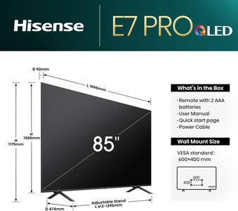 Hisense 85" 4K QLED Smart TV – Ultra HD Large Screen