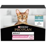 PRO PLAN Delicate Digestion Ocean Fish in Gravy Wet Cat Food 10x85g (Pack of 4)
