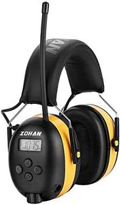 ZOHAN EM042 AM/FM Radio Headphone with Digital Display,Ear Protection Noise Reduction Safety Ear Muffs,Ultra Comfortable Hearing Protector for Lawn Mowing and Landscaping - Yellow