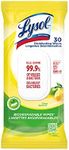 Lysol Disinfecting Wipes Flatpack, Citrus, Biodegradable Wipes, Kills 99.9% of Viruses & Bacteria, 30 count