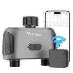 TRJZWA Dual Port WiFi Water Timer, 2024 Latest Irrigation Timer Water Timers for Irrigation, Automatic Watering System with WiFi Remote and Voice Control for Garden/Greenhouse/Lawn/Orchard Vegetables