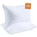 Sleep Restoration Gel Pillow - (2 Pack King) Best Hotel Quality Comfortable and Plush Cooling Gel Fiber Filled Pillow