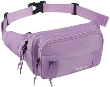 WATERFLY Fanny Pack Waist Packs: Large Crossbody Fanny Packs for Women Men with 5 Zipper Pockets Adjustable Strap Waist Bags Hip Pack for Traveling Cycling Running Hiking-Purple