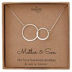 Mother Son Necklace Sterling Silver Two Interlocking Infinity Circles Mothers Day Gifts for Mom from Son Mother's Birthday Gifts Jewelry for Women Christmas Gifts for Mom from Son