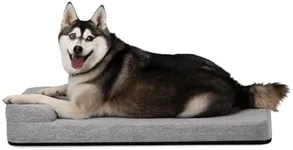 Diggs Bolstr Dog Bed I Water Resistant Pet Bed I Removable Outer Cover I Grey Comfortable Dog Bed with Headrest I Grey (Medium)