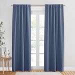 PONY DANCE Blackout Curtains Thermal Insulated Window Treatment Panels Room Darkening Blackout Drapes for Living Room Back Tab/Rod Pocket Bedroom Draperies (2 Panels, Blue Haze, 42x90 Inch)