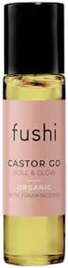 Fushi Organic Castor Oil 10ml Roll & Glow 100% Pure Cold & Fresh-Pressed For Dry Skin & Eyelashes & Eyebrows - Handy On the Go Size Hexane Free Natural Food-grade