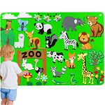 Craftstory Zoo Animals Felt Board Story Set for Toddlers 32 Pieces Felt Jungle Animals Toys Figures Teaching Wall Flannel Board for Preschool Crafts Activity Early Learning Storytelling