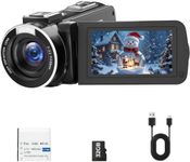 Camcorder Video Camera, 2.7K HD Camcorder, 48MP YouTube Vlogging Camera with 3" 270° Flip Screen, Anti-Shake Cam Corder, 18X Digital Zoom, Webcam Function, Built-in Fill Light & 32GB Card