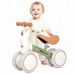 Hello-5ive Baby Balance Bike,Indoor Outdoor Toys Baby Ride On Bike No Pedals for 1-2 Year Old Boys Girls Kids Toddlers First Bike, Best Gift (green & brown)